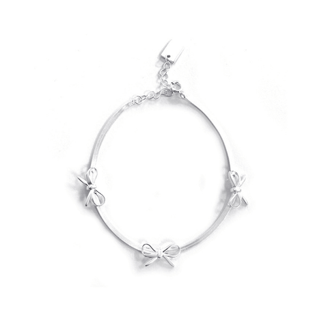 Ribbon Circle Bracelet | Vòng Tay Sterling Silver 925 Phủ Bạch Kim