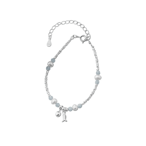 Lucky Fish Charm Bracelet | Vòng Tay Sterling Silver 925 Phủ Bạch Kim