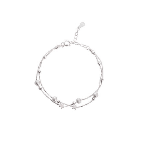 Twin Star Orbit Bracelet | Vòng Tay Sterling Silver 925 Phủ Bạch Kim