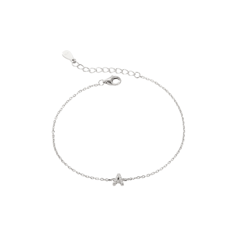 Initial Bracelet | Vòng Tay Sterling Silver 925 Phủ Bạch Kim