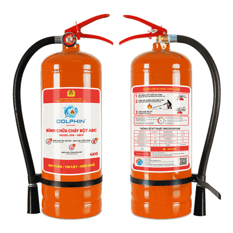 Bình Chữa Cháy Bột ABC Dolphin Chính Hãng (4kg - 8kg) - Đủ Tem Kiểm Định
