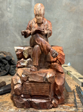 QUÁ TRÌNH LÀM BÁC HỒ NGỒI TRẮC - PHO 3 ĐỤC ÁO QUẦN TAY CHÂN 17866