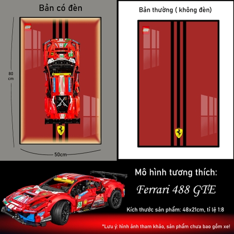 Tranh Treo Mô Hình Siêu Xe Ferrari 488 GTE Tỉ Lệ 1:10
