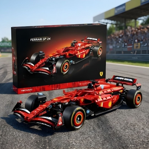 Mô Hình Xe LEGO F1 Ferrari SF‑24 Tỉ Lệ 1:8