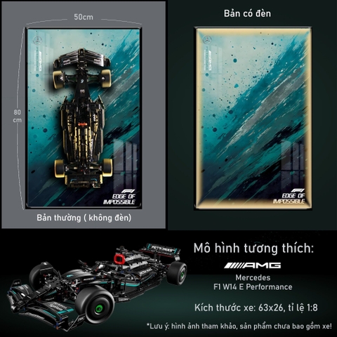 Khung Tranh Treo Mô Hình Xe F1 Mercedes AMG W14 Tỉ Lệ 1:8
