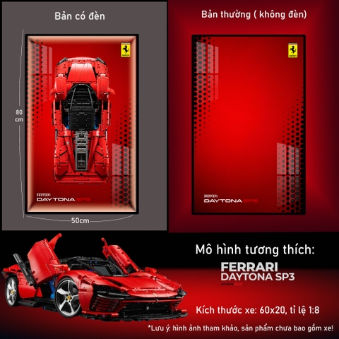 Khung Tranh Treo Mô Hình Siêu Xe Ferrari Daytona SP3 Tỉ Lệ 1:8