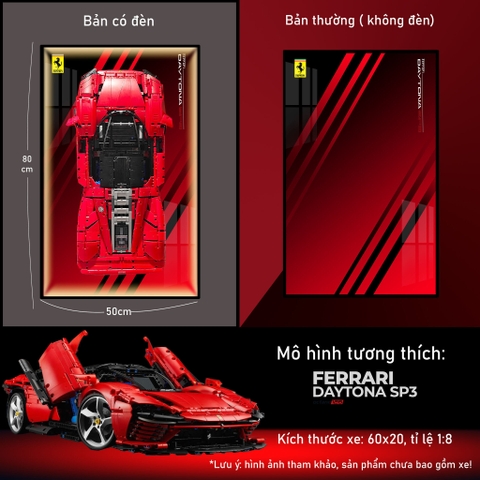Khung Tranh Treo Mô Hình Siêu Xe Ferrari Daytona SP3 Tỉ Lệ 1:8