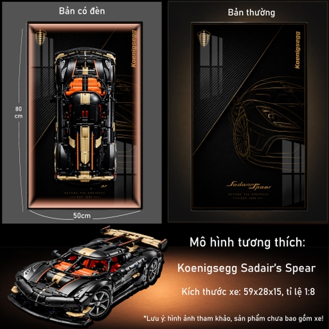 Khung Tranh Treo Mô Hình Siêu Xe Koenigsegg Sadair's Spear Megacar Tỉ Lệ 1:8