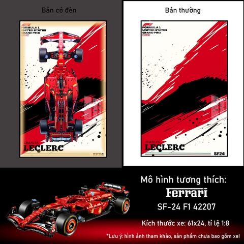 Khung Tranh Treo Mô Hình Xe Đua F1 Ferrari Tỉ Lệ 1:8
