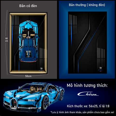 Khung Tranh Treo Mô Hình Siêu Xe Bugatti Chiron Tỉ Lệ 1:8