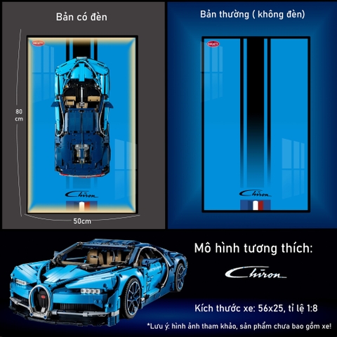 Khung Tranh Treo Mô Hình Siêu Xe Bugatti Chiron Tỉ Lệ 1:8