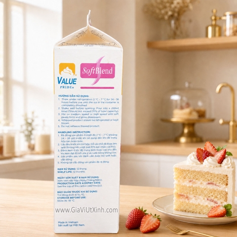KEM TOPPING VALUE PRIDE SOFTBLEND 1KG - KEM THỰC VẬT ĐÁNH BÔNG TRANG TRÍ BÁNH