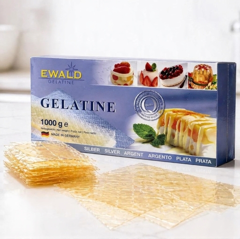 (COMBO 5 - 10 LÁ) GELATINE EWALD ĐỨC – LÁ GELATINE CAO CẤP LÀM BÁNH, MOUSSE, PUDDING