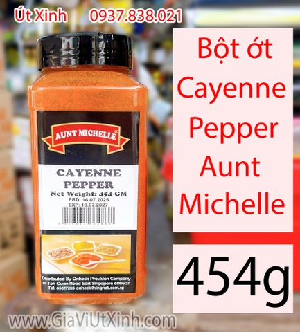 BỘT ỚT CAYENNE PEPPER AUNT MICHELLE 454G – BỘT ỚT XAY MỊN SIÊU CAY