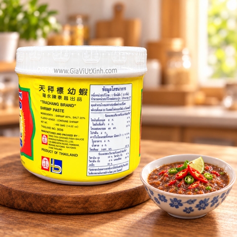 MẮM RUỐC TÔM THÁI LAN TRA CHANG 400G - SHRIMP PASTE HIỆU CÁI CÂN