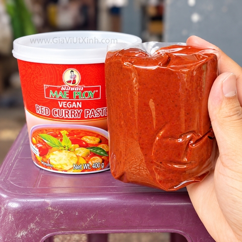 GIA VỊ CÀ RI ĐỎ (ĂN CHAY) THÁI LAN MAE PLOY 400G - VEGAN RED CURRY PASTE