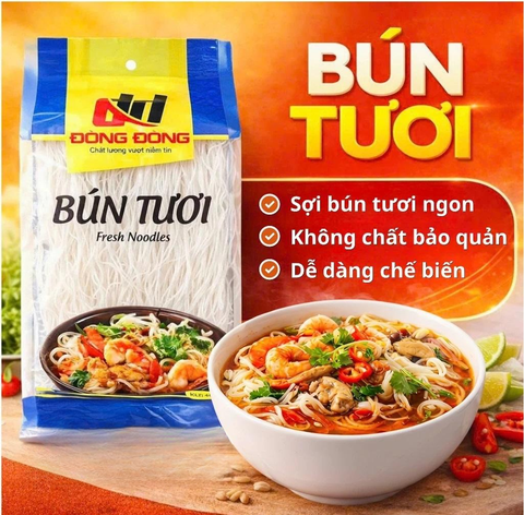 BÚN TƯƠI ĐÒNG ĐÒNG 400GR – FRESH NOODLES
