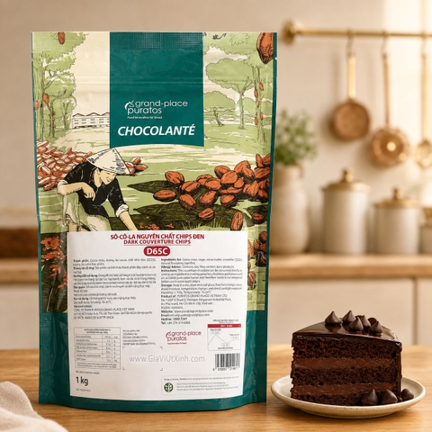 SÔ CÔ LA CHIPS ĐEN CHOCOLANTÉ D65C 1KG – NGUYÊN CHẤT 65% CACAO