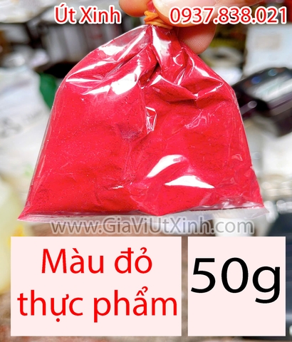 MÀU ĐỎ THỰC PHẨM 50G – DẠNG BỘT, DÙNG LÀM BÁNH, NẤU ĂN
