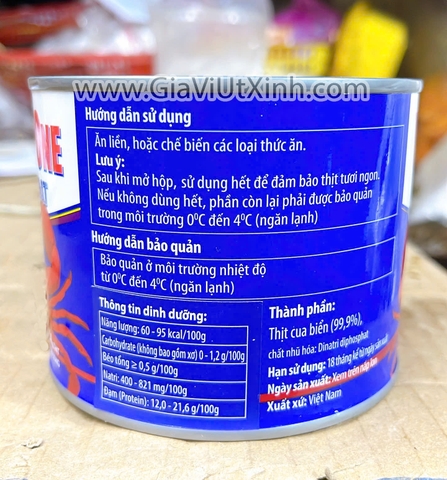 THỊT CUA BIỂN ĐÓNG LON CLAW YUMMIONE 454G - THỊT CÀNG & NGHOE 99,9%