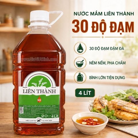 NƯỚC MẮM LIÊN THÀNH 30 ĐỘ ĐẠM 4 LÍT [NT]