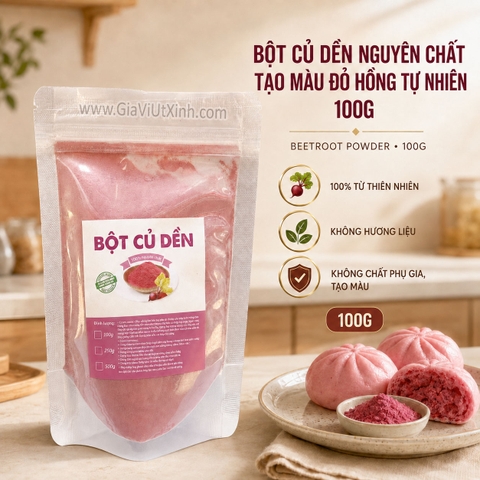 BỘT CỦ DỀN NGUYÊN CHẤT - TẠO MÀU ĐỎ HỒNG TỰ NHIÊN 100G