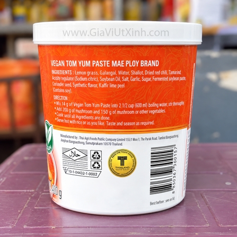 GIA VỊ LẨU TOM YUM (ĂN CHAY) THÁI LAN MAE PLOY 400G - VEGAN TOM YUM PASTE
