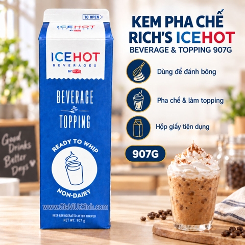KEM PHA CHẾ RICH’S ICEHOT BEVERAGE & TOPPING 907G - KEM ĐÁNH BÔNG