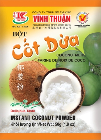 BỘT CỐT DỪA VĨNH THUẬN 50G - INSTANT COCONUT POWDER1