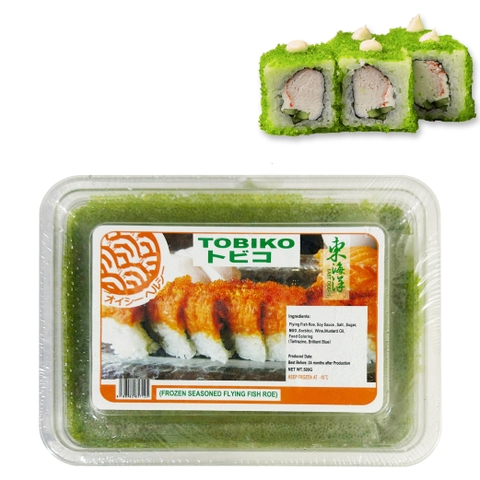 TRỨNG CÁ CHUỒN XANH LÁ TOBIKO NHẬT BẢN 500G (LOẠI 1) - MÃ