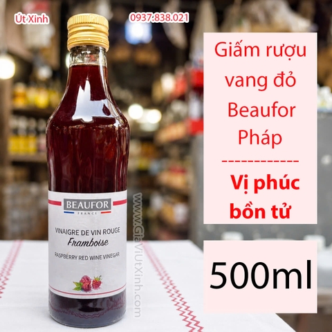 GIẤM RƯỢU VANG ĐỎ BEAUFOR 500ML - VỊ PHÚC BỒN TỬ - PHÁP