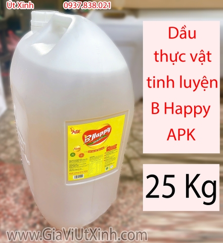 DẦU THỰC VẬT TINH LUYỆN BHAPPY APK 25KG – DẦU CAN 30 LÍT