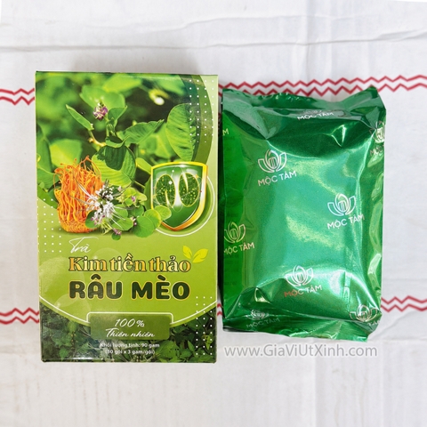 TRÀ THẢO MỘC KIM TIỀN THẢO RÂU MÈO 90G – CÓ DIỆP HẠ CHÂU, 30 GÓI X 3G