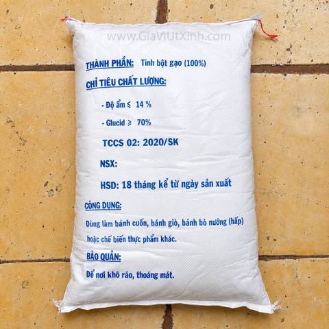BỘT GẠO SANH KÝ 10KG - RICE STARCH - LÀM BÁNH CUỐN, BÁNH CANH
