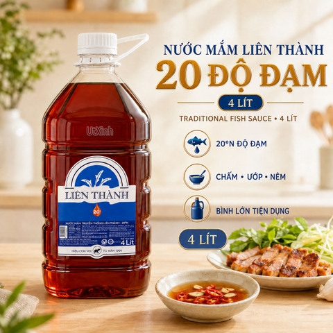 NƯỚC MẮM LIÊN THÀNH 20 ĐỘ ĐẠM 4 LÍT