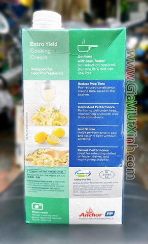 KEM SỮA TƯƠI TIỆT TRÙNG NẤU ĂN ANCHOR 1 LÍT - EXTRA YIELD COOKING CREAM