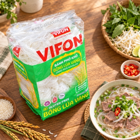 BÁNH PHỞ KHÔ BÔNG LÚA VÀNG VIFON 400G - DRIED RICE NOODLES