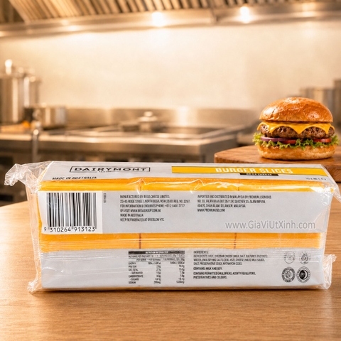 PHÔ MAI LÁT BURGER DAIRYMONT 1KG – 84 LÁT, XUẤT XỨ ÚC