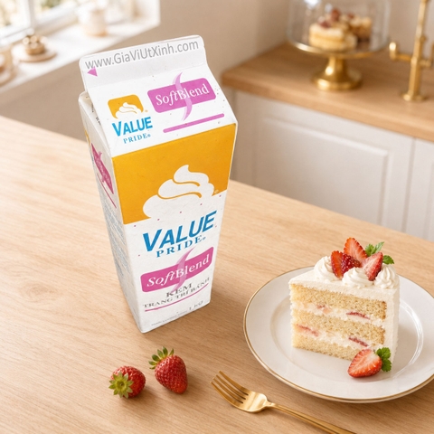 KEM TOPPING VALUE PRIDE SOFTBLEND 1KG - KEM THỰC VẬT ĐÁNH BÔNG TRANG TRÍ BÁNH