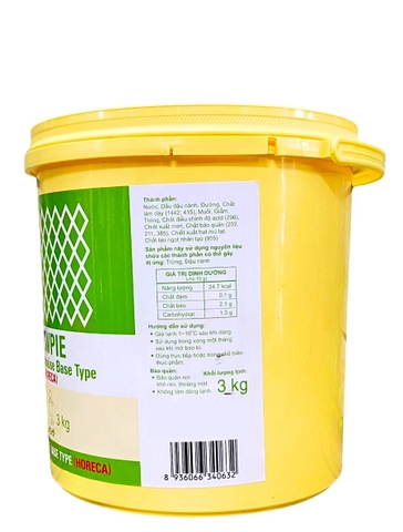 (MÀU XANH) SỐT MAYONNAISE BASE TYPE HORECA KEWPIE 3KG
