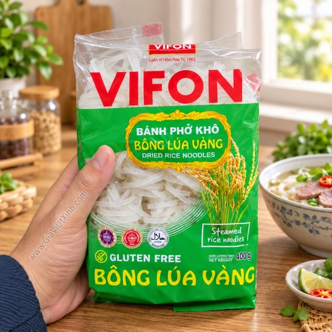 BÁNH PHỞ KHÔ BÔNG LÚA VÀNG VIFON 400G - DRIED RICE NOODLES