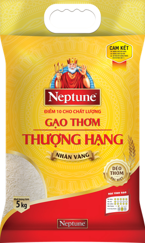 GẠO THƠM THƯỢNG HẠNG NEPTUNE NHÃN VÀNG 5KG