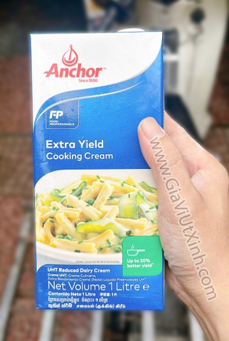 KEM SỮA TƯƠI TIỆT TRÙNG NẤU ĂN ANCHOR 1 LÍT - EXTRA YIELD COOKING CREAM