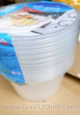 (NGUYÊN THÙNG) HỘP NHỰA TRÒN TRONG 1000ML SIÊU THÀNH + NẮP ĐẬY – 240 CÁI