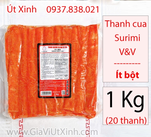 THANH CUA SURIMI V&V 1KG (20 THANH) – ÍT BỘT, ĂN LẨU, CHIÊN, SUSHI