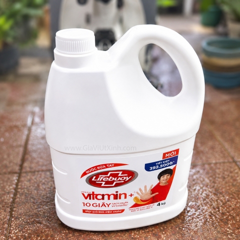NƯỚC RỬA TAY LIFEBUOY VITAMIN+ CAN 4KG – SẠCH 99,9% VI KHUẨN [NT]