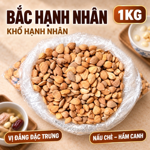 BẮC HẠNH NHÂN 1KG – KHỔ HẠNH NHÂN, NHÂN HẠT MƠ ĐẮNG - BITTER APRICOT KERNELS