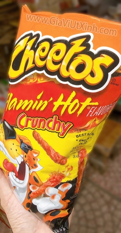 BÁNH SNACK CHEETOS FLAMIN HOT CRUNCHY 226.8G - BÁNH CAY MỸ