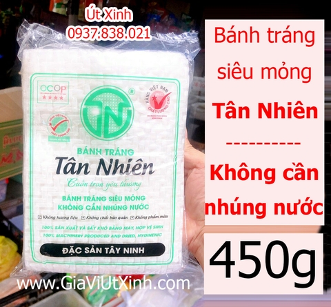 BÁNH TRÁNG SIÊU MỎNG TÂN NHIÊN 450G - SUPER THIN RICE PAPER  - BÁNH TRÁNG TÂY NINH