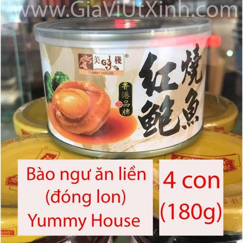BÀO NGƯ ĂN LIỀN 4 CON 180G YUMMY HOUSE (ĐÓNG LON)